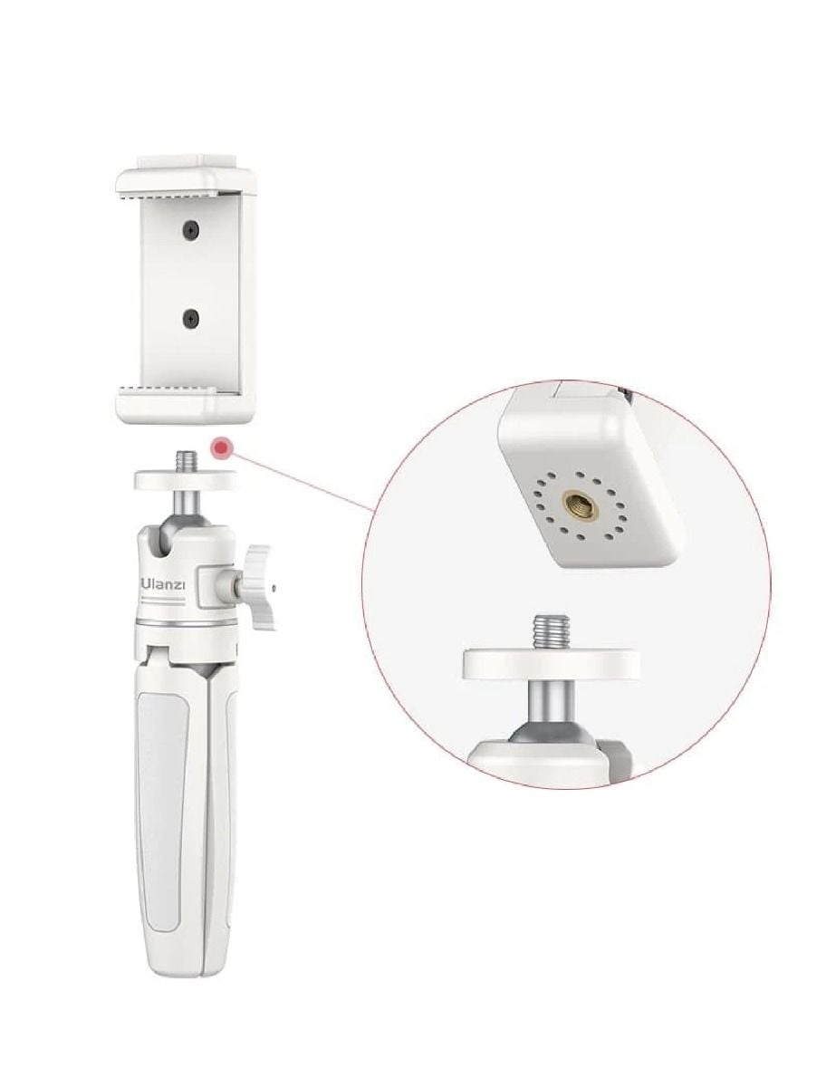 ULANZI MT-08 fehér állítható méretű mini tripod, asztali állvány 360 fokos gömbfejjel, 1/4-es csatlakozással (2014)-6
