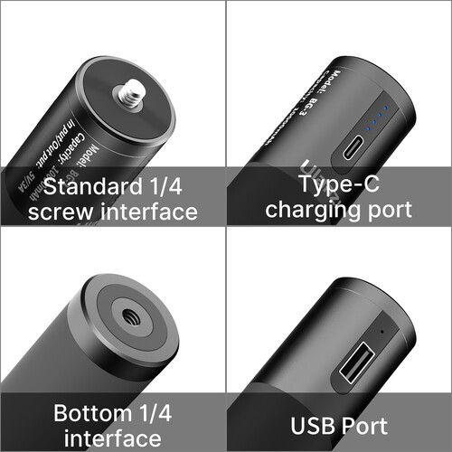 ULANZI BG-3 akkumulátor grip, markolat 10.000mAh powerbank 1/4 csatlakozással, Type-C (2066)-15