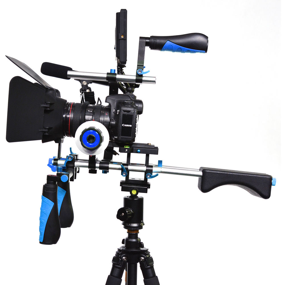 YELANGU D230 kamera válltámasz, DSLR shoulder rig dupla markolattal, follow focus, matte box-4