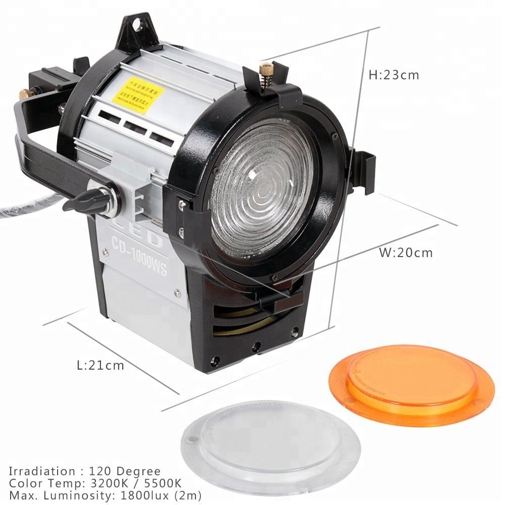 LED stúdió lámpa, világítás 100W 3200-5500K fényterelővel (CD-1000WS)-3