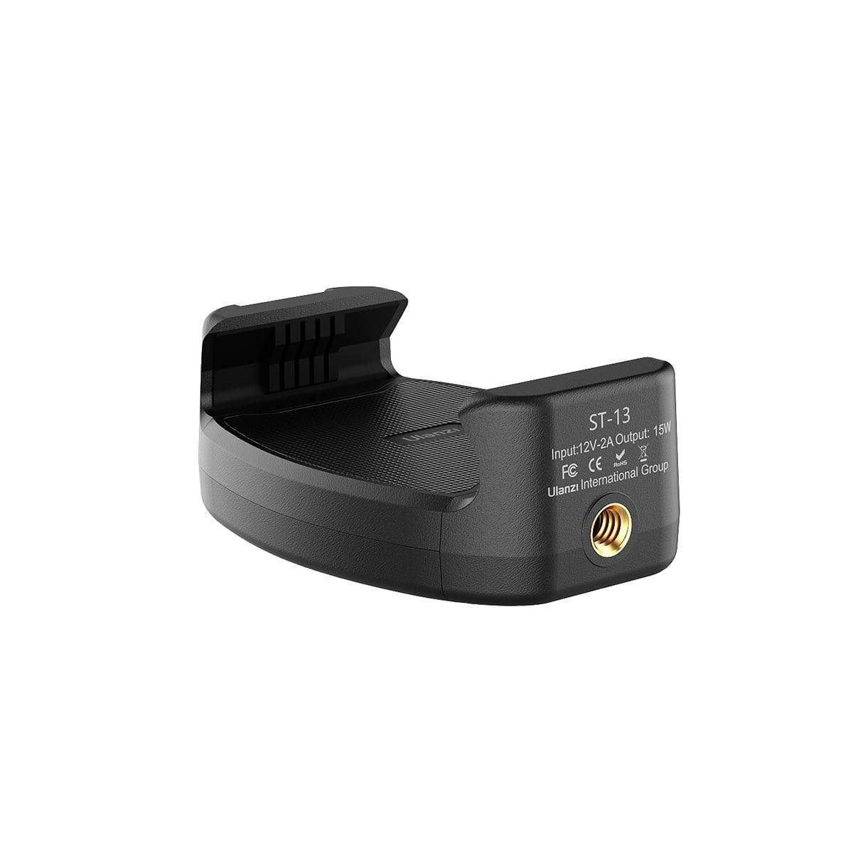 ULANZI ST-13 mobiltelefon rögzítő, telefontartó adapter vezeték nélküli töltéssel, 1/4-es furattal, vakupapucs foglalattal-1
