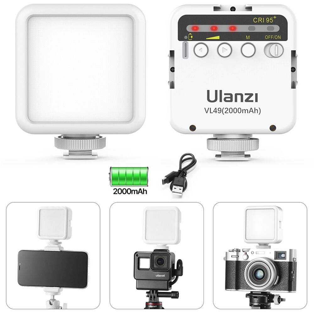 Ulanzi VL49 LED lámpa, videólámpa 5500K beépített akkumulátorral FEHÉR-6
