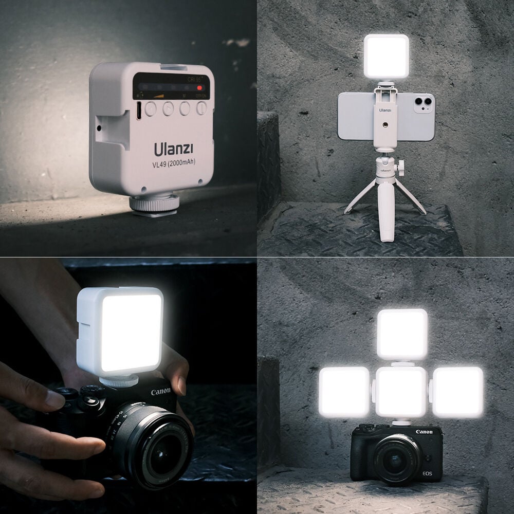 Ulanzi VL49 LED lámpa, videólámpa 5500K beépített akkumulátorral FEHÉR-9