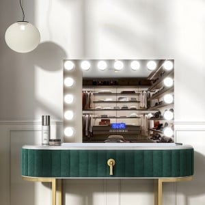 Hollywood tükör, smink tükör fehér 102x76cm 3500-6500K LED (HW-DP351)