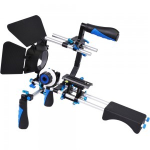 YELANGU D230 kamera válltámasz, DSLR shoulder rig dupla markolattal, follow focus, matte box