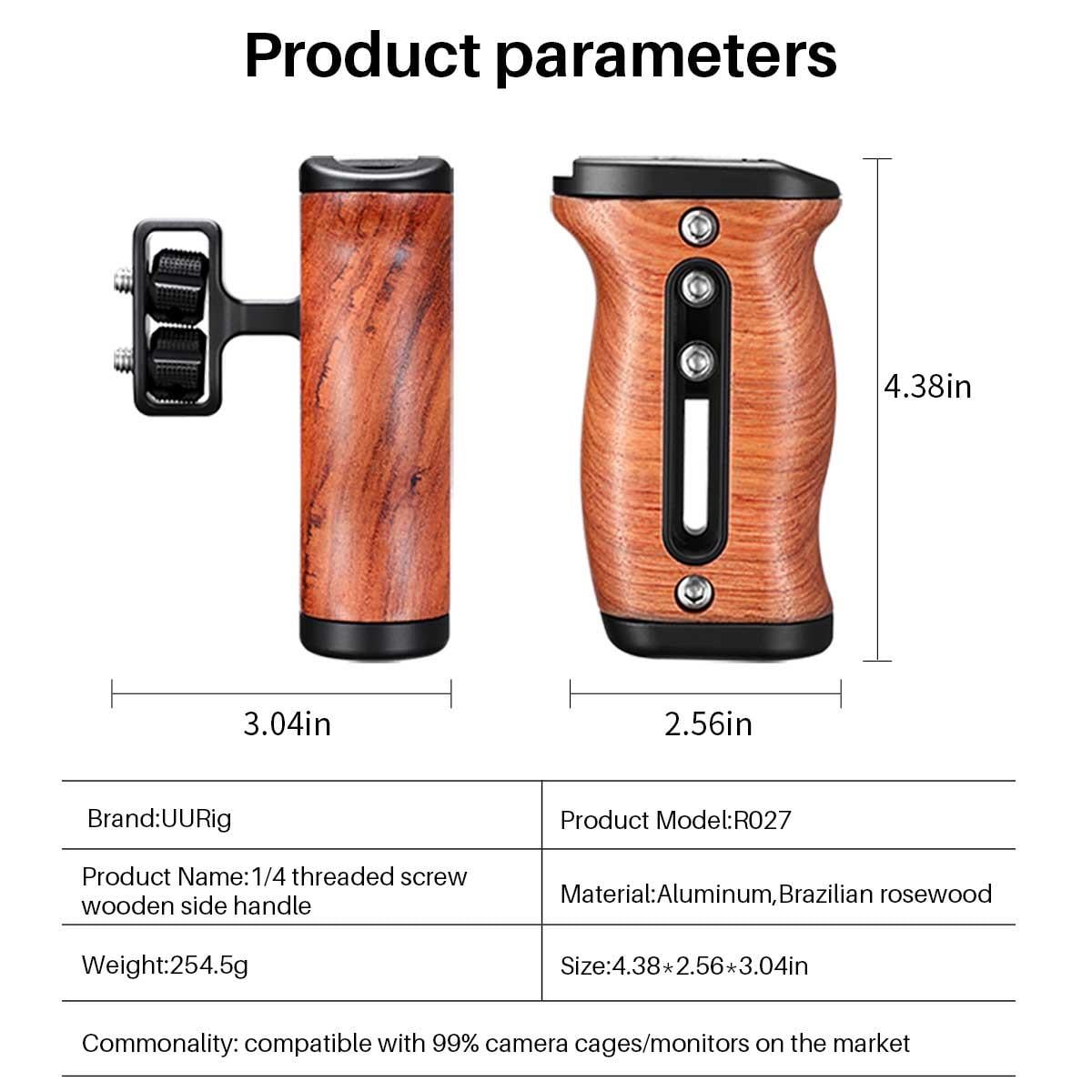 ULANZI UURig R027 univerzális fa markolat, fogantyú kamera cage-hez-19