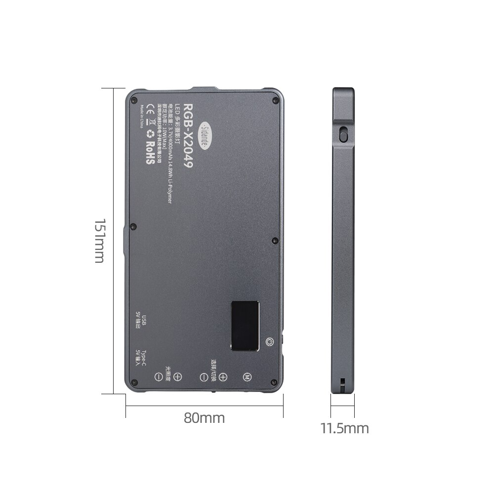 RGB LED videólámpa, 3200k-5600k (RGB-X2049)-2