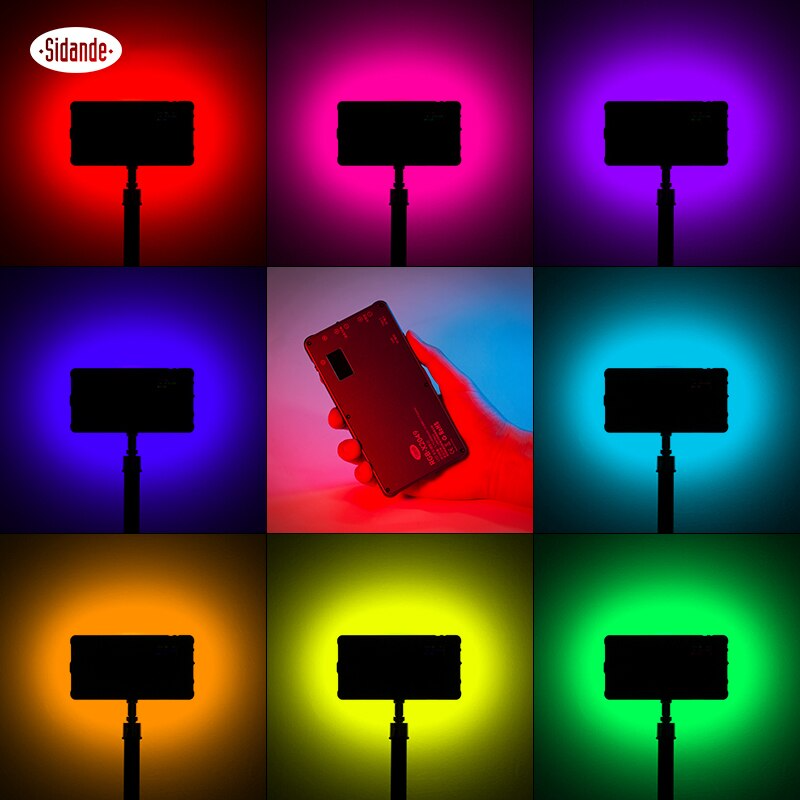 RGB LED videólámpa, 3200k-5600k (RGB-X2049)-5