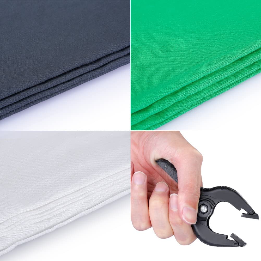 Softbox, ernyős szett 4x135W 1.8x2.8m pamut hátterekkel, 4x2m állvánnyal-4