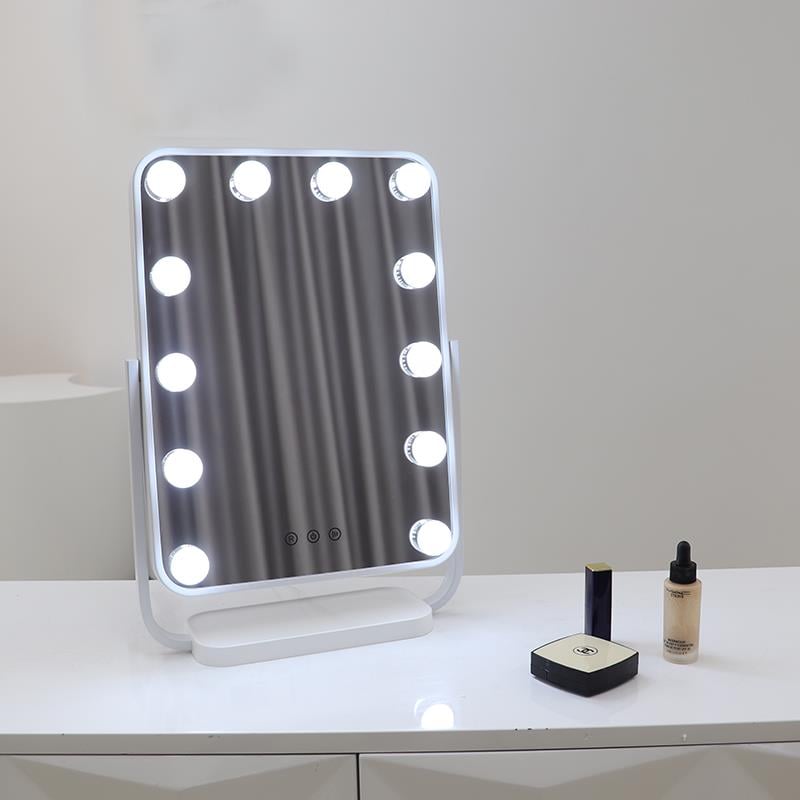 Hollywood tükör, sminkes tükör fehér 12x3W (WH-DWDP330A-WHITE)-0