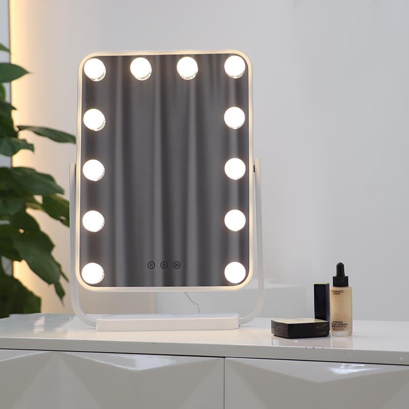 Hollywood tükör, sminkes tükör fehér 12x3W (WH-DWDP330A-WHITE)-2