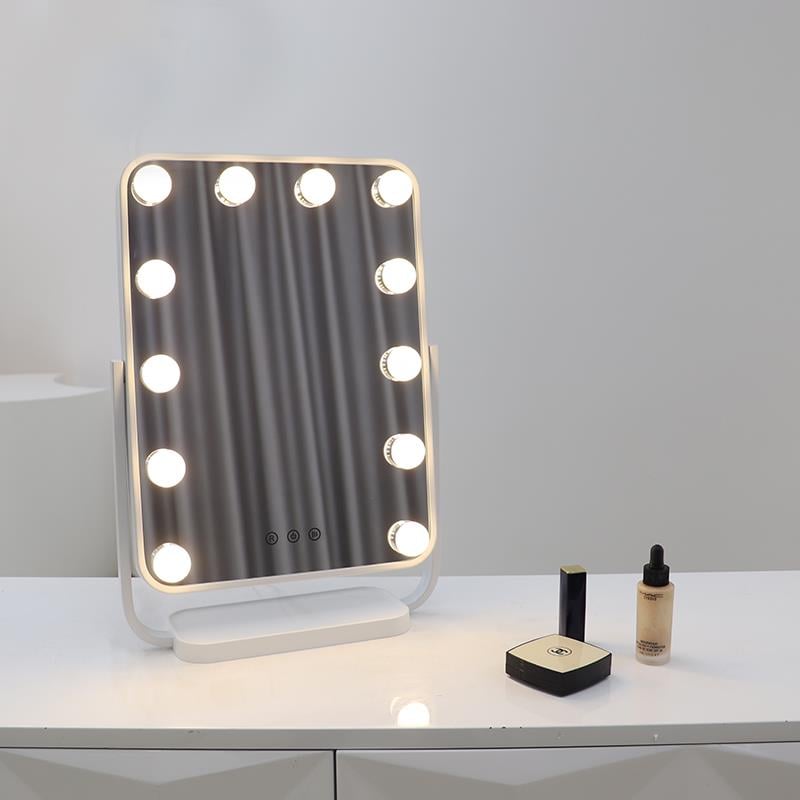 Hollywood tükör, sminkes tükör fehér 12x3W (WH-DWDP330A-WHITE)-1