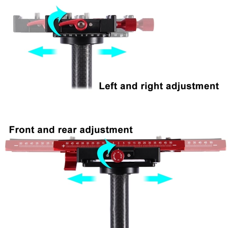 PULUZ P60TR karbon fényképezőgép kézi stabilizátor, kamera stabilizátor 38.5-61cm fekete-piros-7
