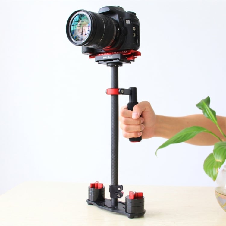 PULUZ P60TR karbon fényképezőgép kézi stabilizátor, kamera stabilizátor 38.5-61cm fekete-piros-13