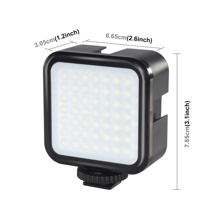 PULUZ 49 3W mini LED videólámpa fekete (PU529B)-1