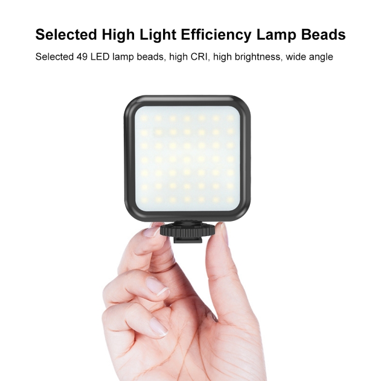 PULUZ 49 3W mini LED videólámpa fekete (PU529B)-4