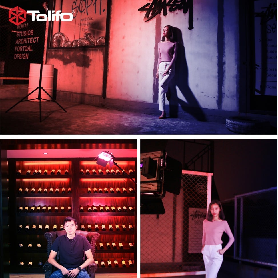 Tolifo GK-S60RGB LED világítás, videólámpa KIT 2x60W 3200-5600K RGB állvánnyal, távirányítóval-17