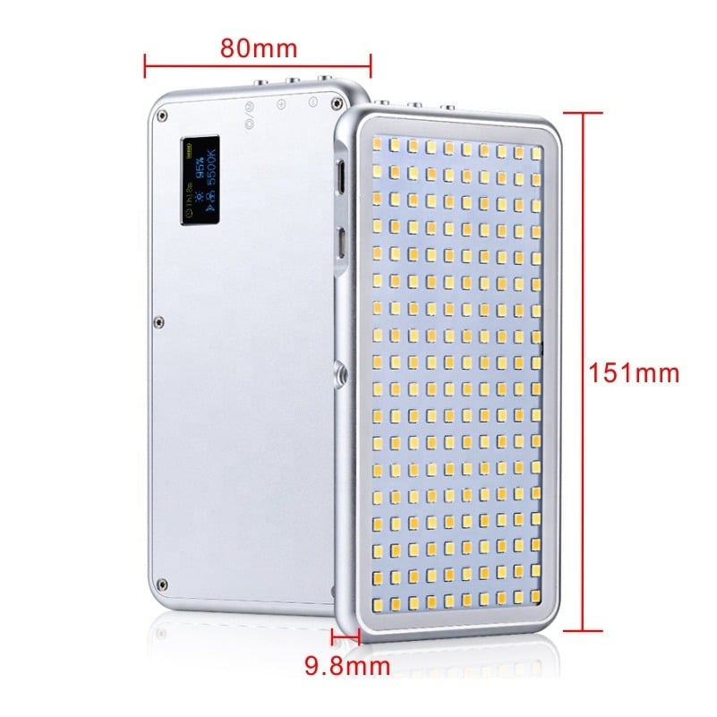M180 LED világítás, videólámpa 12W 3200-5600K beépített akkumulátorral-3
