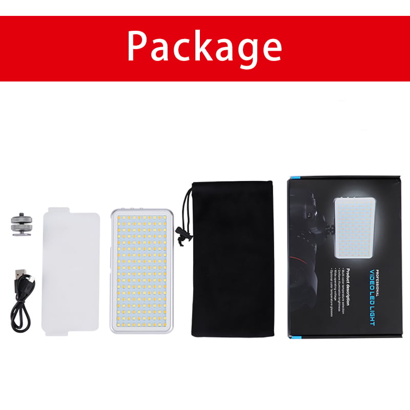 M180 LED világítás, videólámpa 12W 3200-5600K beépített akkumulátorral-5