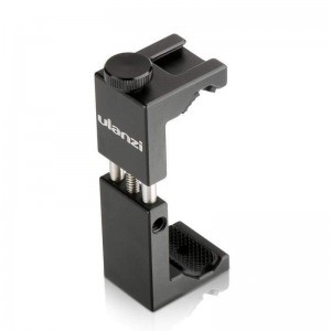ULANZI ST-02S fém mobiltelefon rögzítő, telefontartó adapter extra 1/4-es furattal, vakupapucs foglalattal (0849)
