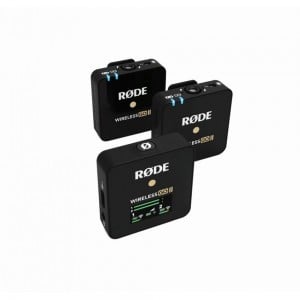 RODE wireless GO II ultra kompakt két csatornás digitális vezeték nélküli mikrofon rendszer adóba épített mikrofonnal, univerzálisan rögzíthető vevővel, fekete