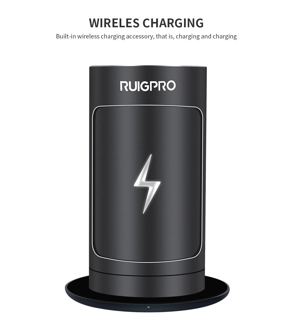 RUIGPRO Power Bank, USB-s akkumulátor töltő GoPro 8/7/6/5 szériához három foglalattal, microSD és SD kártyaolvasó-6