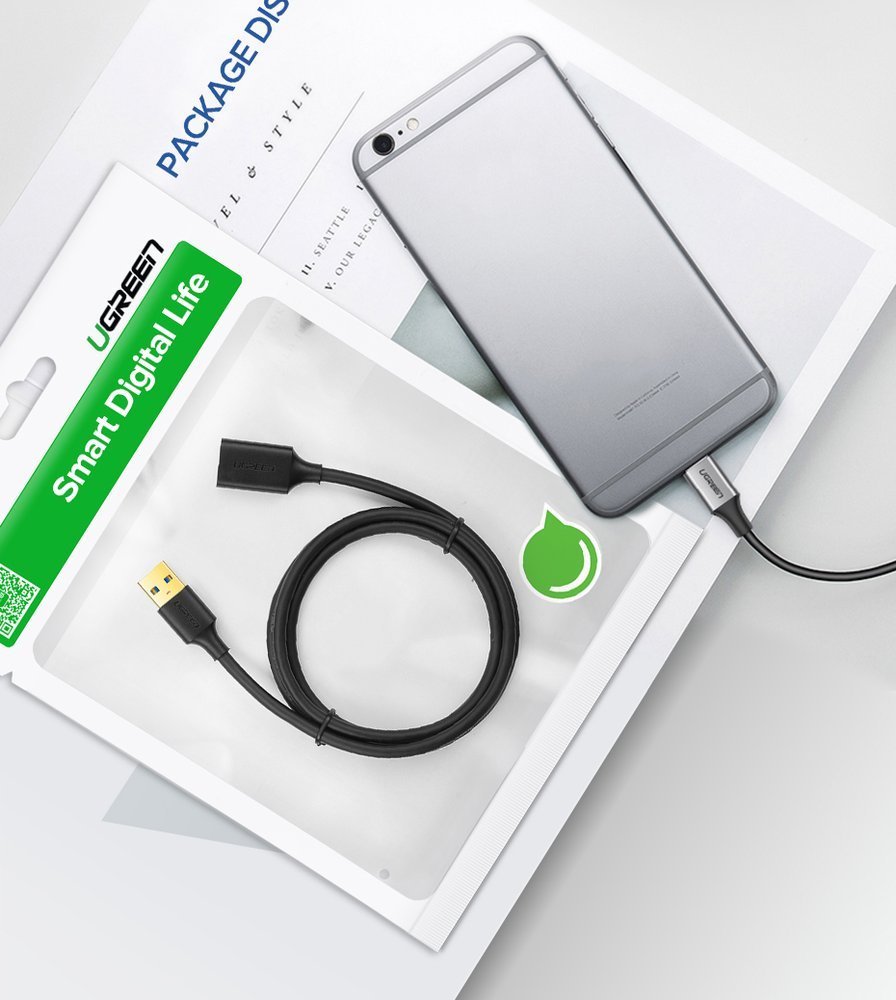 Ugreen USB 3.0 - USB 3.0 toldó kábel 1.5m fekete (US129 30126)-10