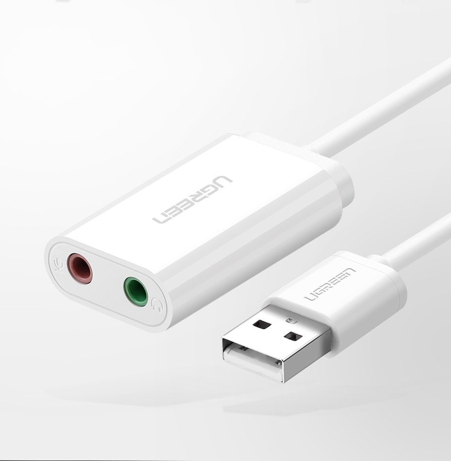 Ugreen USB 2.0 - 3.5mm mini jack külső hangkártya, adapter fehér (US205 30143)-22