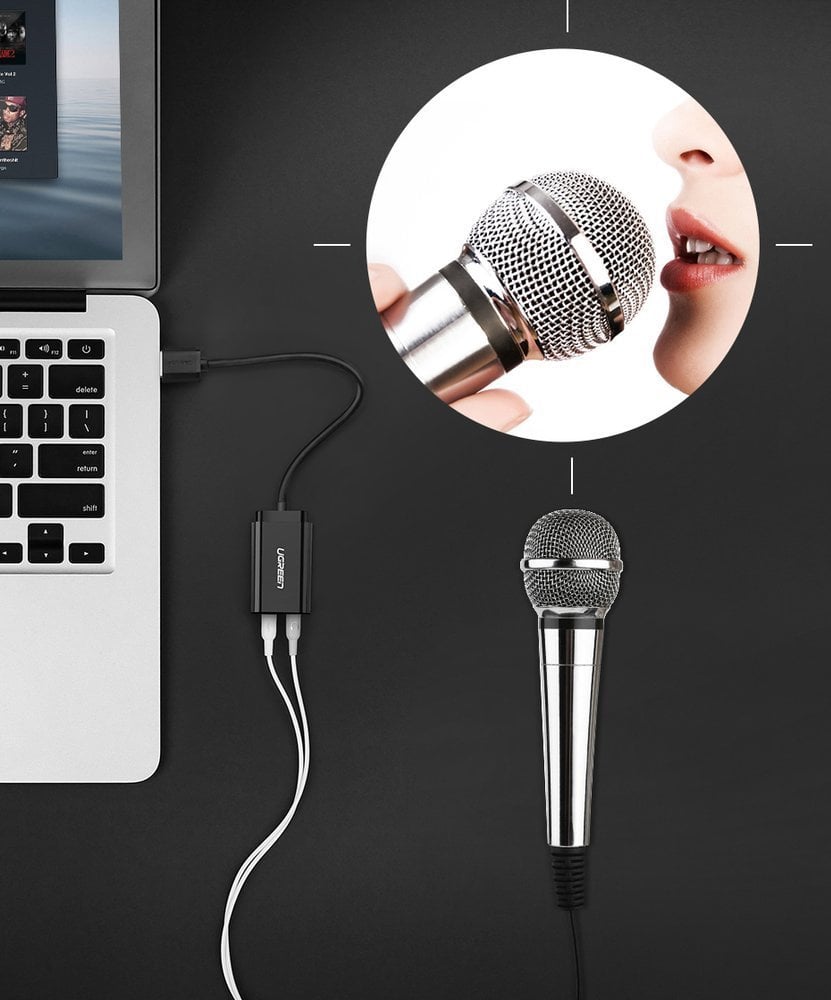 Ugreen USB 2.0 - 3.5mm mini jack külső hangkártya, adapter fehér (US205 30143)-23