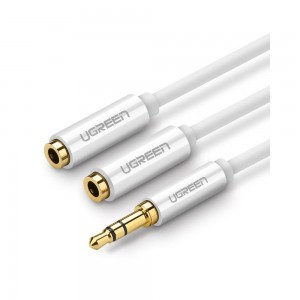 UGREEN AV123 3.5mm jack elosztó, adapter 25cm fehér