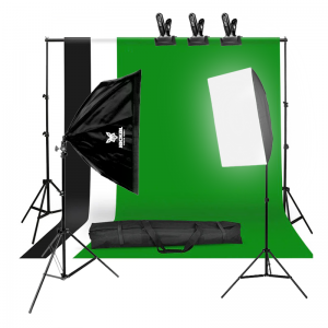 Jackal softbox szett 2x135W, 2x2m állvánnyal, hátterekkel