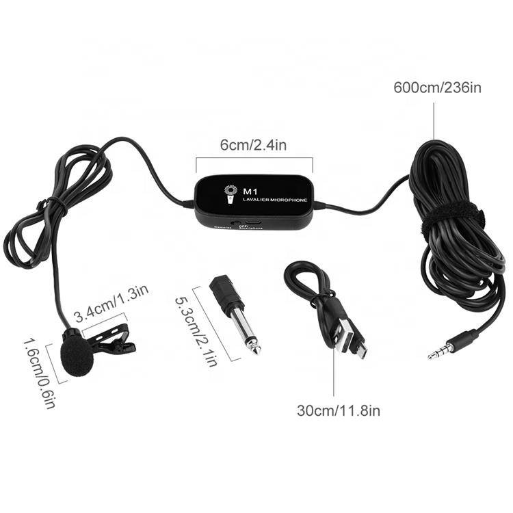 KF Concept univerzális lavalier csíptetős mikrofon Kit L1, M1 3.5mm TRRS jack csatlakozóval-2