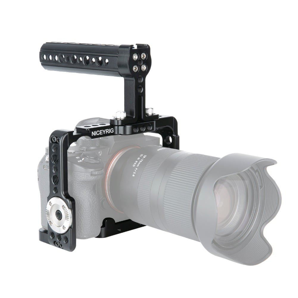 NICEYRIG cage felső fogantyúval Sony A1 ILCE-1/A7RIV/A7SIII/A7RIII/A7III/A9/A7RII/A7SII kamerákhoz (190)-5