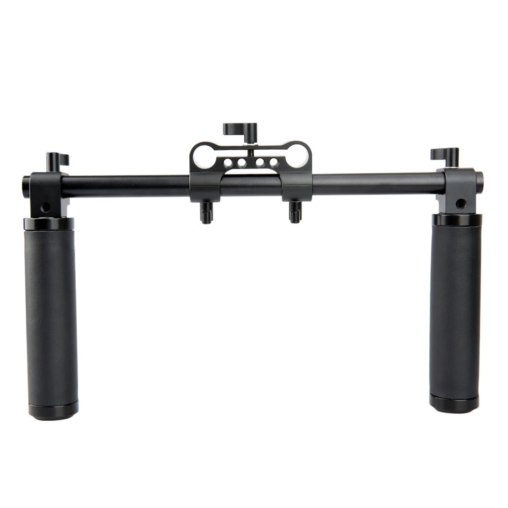 NICEYRIG dupla markolat, shoulder rig handle bőr borítással (168)-5