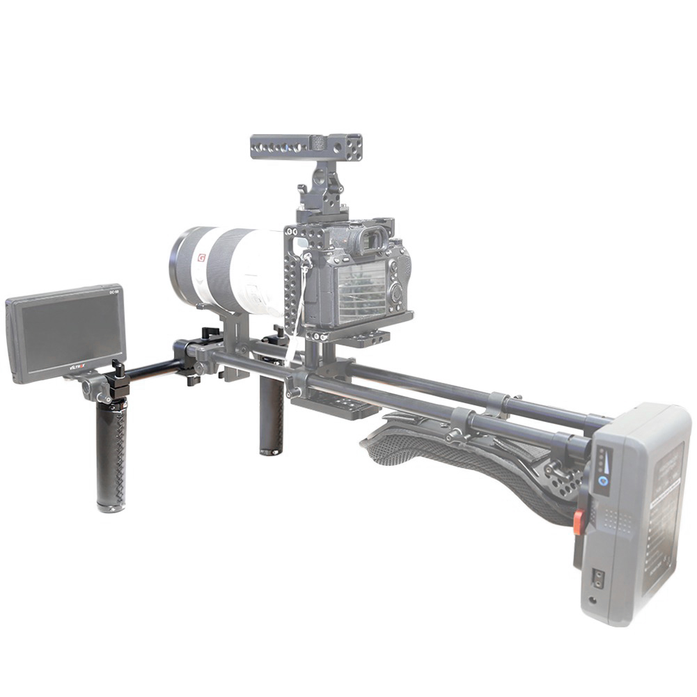 NICEYRIG dupla markolat, shoulder rig handle bőr borítással (168)-3