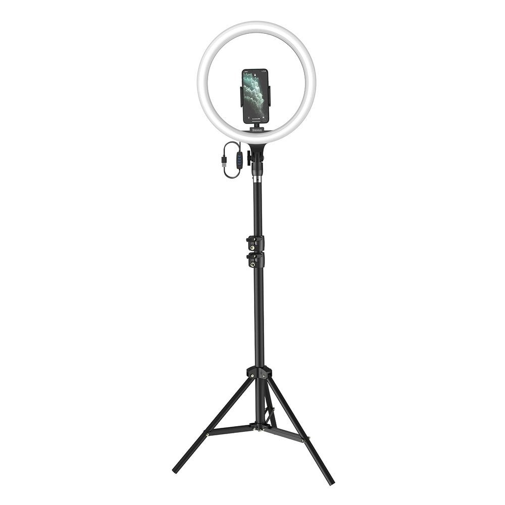 30cm LED körfény és tripod, ringlight fekete (CRZB12-B01)-0