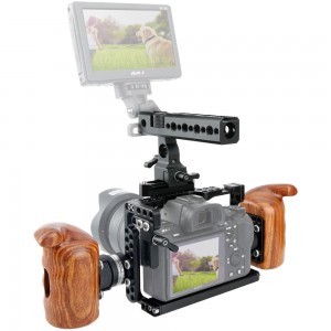 NICEYRIG cage kit Sony A7RIV/A1 ILCE-1/A7RIII/A9/A7RII/A7SII/A7III/A7II kamerákhoz dupla fa markolattal, felső fogantyúval (184)