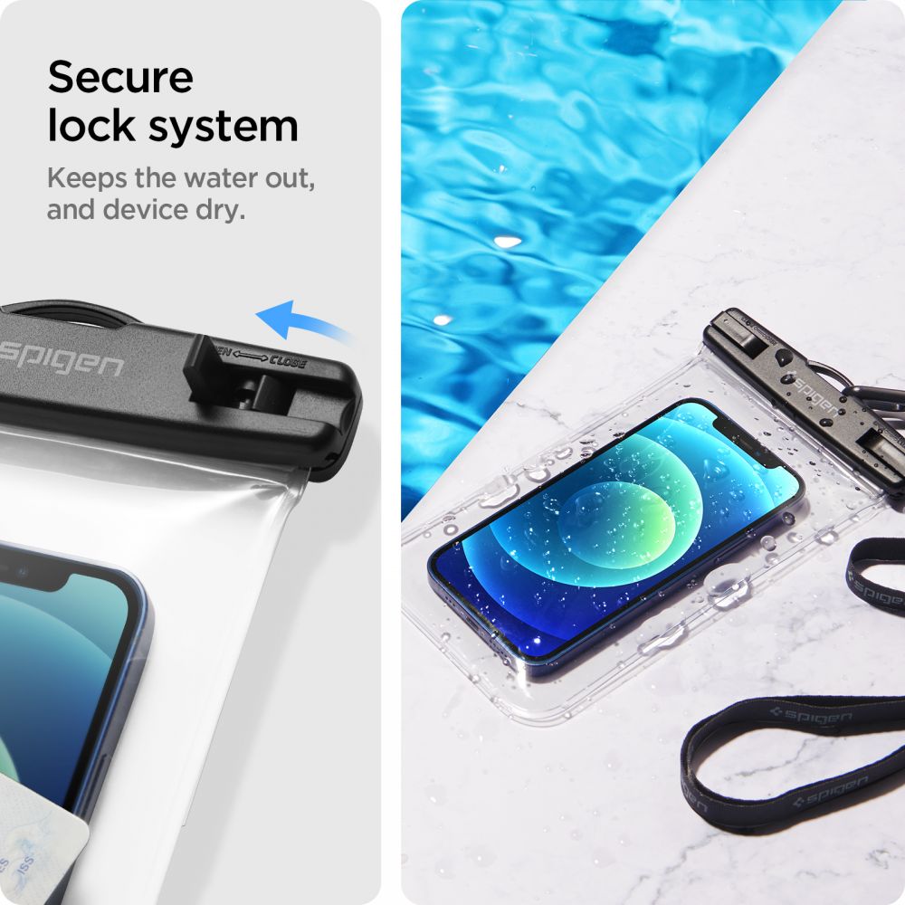Spigen A601 Univerzális Vízálló Tok 2x Crystal Clear (AMP03098)-3