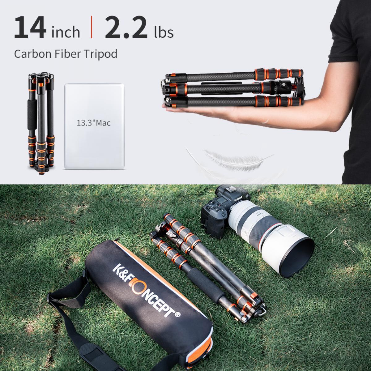 KF Concept BA225 karbon fényképező állvány, tripod gömbfejjel-8