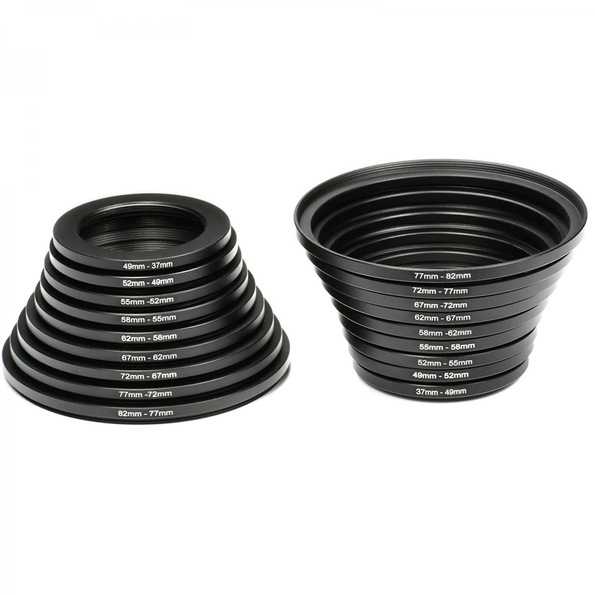 KF Concept 18 in 1 menetszűkítő és menetbővítő gyűrű, step down, step up ring set (18db) (SKU0629)-0