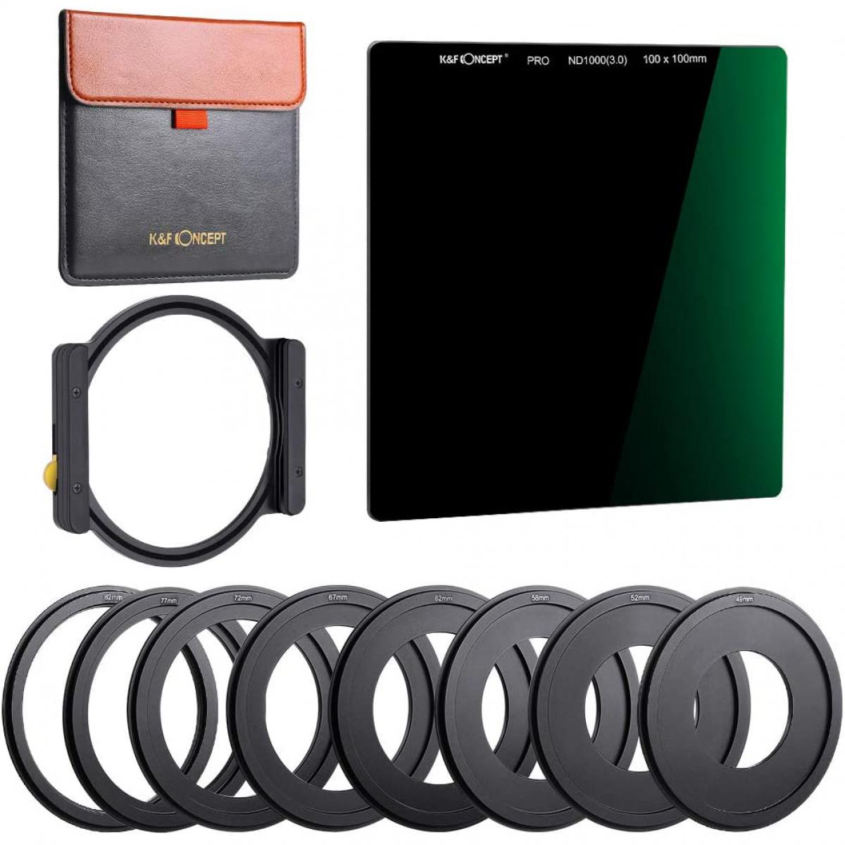 KF Concept SN25T1 Pro ND1000 (3.0) szűrő 100x100mm + 8db adaptergyűrű + tartókeret (SKU.1813)-0
