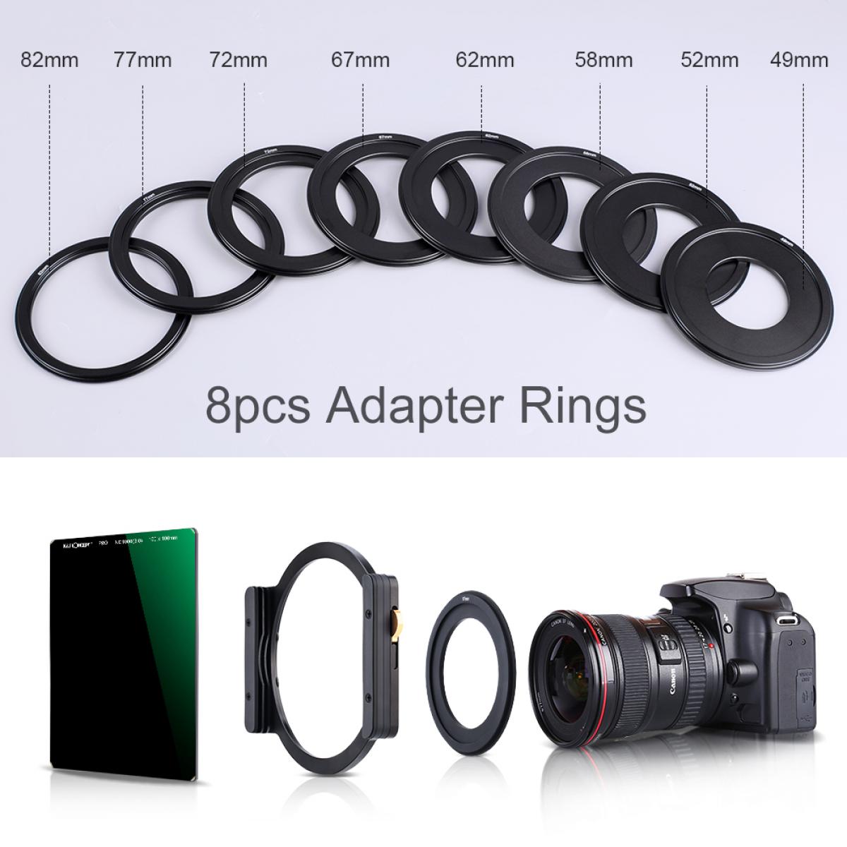 KF Concept SN25T1 Pro ND1000 (3.0) szűrő 100x100mm + 8db adaptergyűrű + tartókeret (SKU.1813)-4