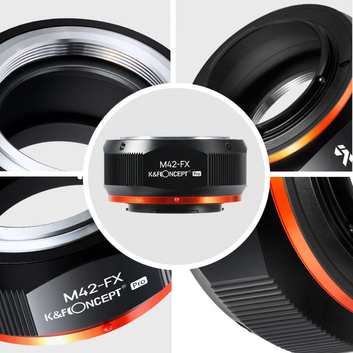 KF Concept M42-FX PRO M42 bajonett adapter - Fuji X vázakra (KF06.434)-1
