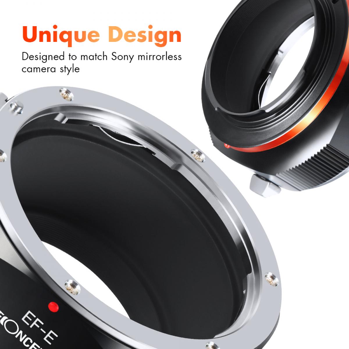 KF Concept EF-E PRO Canon EF bajonett adapter - Sony E vázakra (KF06.437)-3