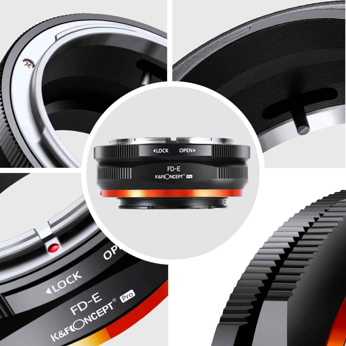 KF Concept FD-E PRO Canon FD bajonett adapter - Sony E vázakra (KF06.439)-3