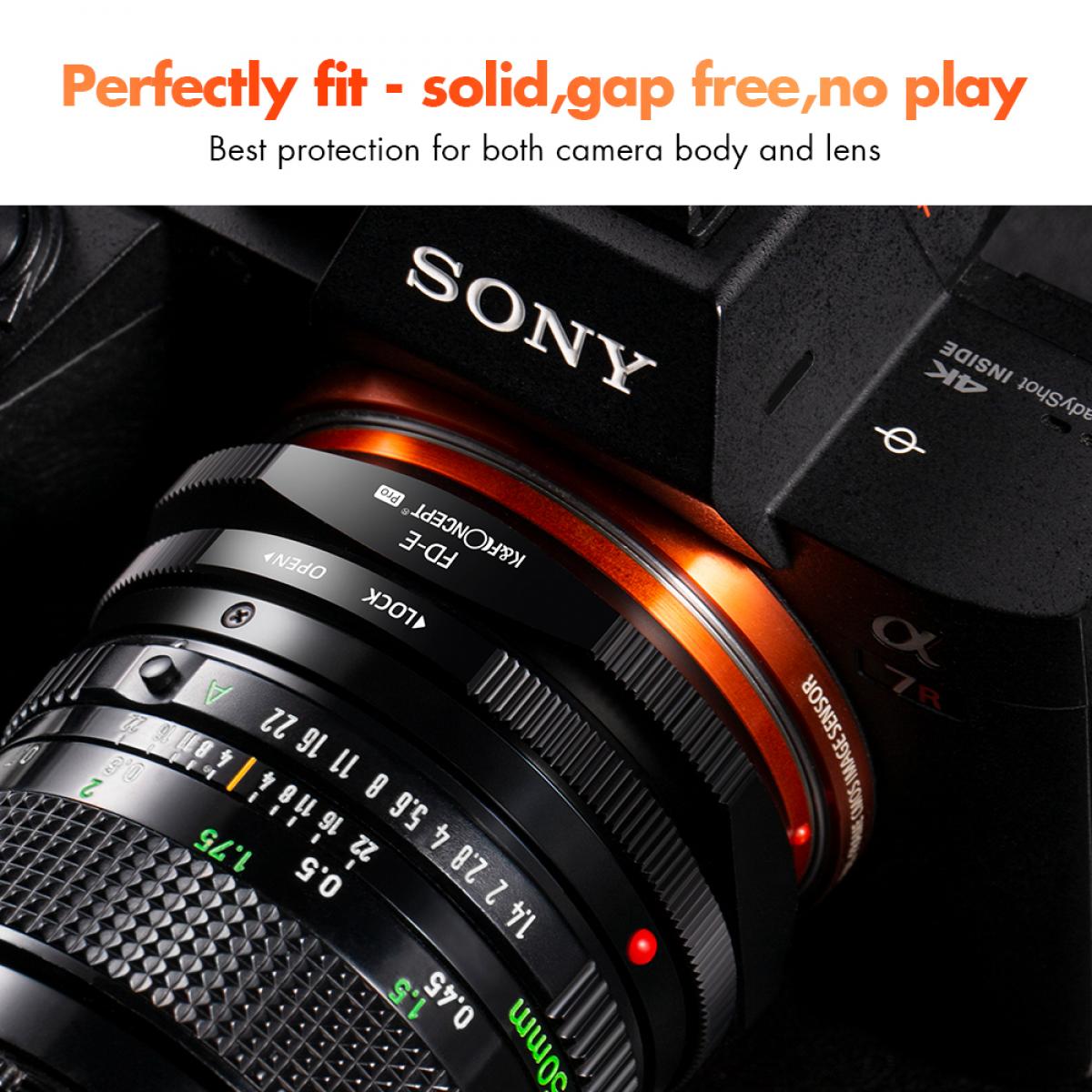 KF Concept FD-E PRO Canon FD bajonett adapter - Sony E vázakra (KF06.439)-6