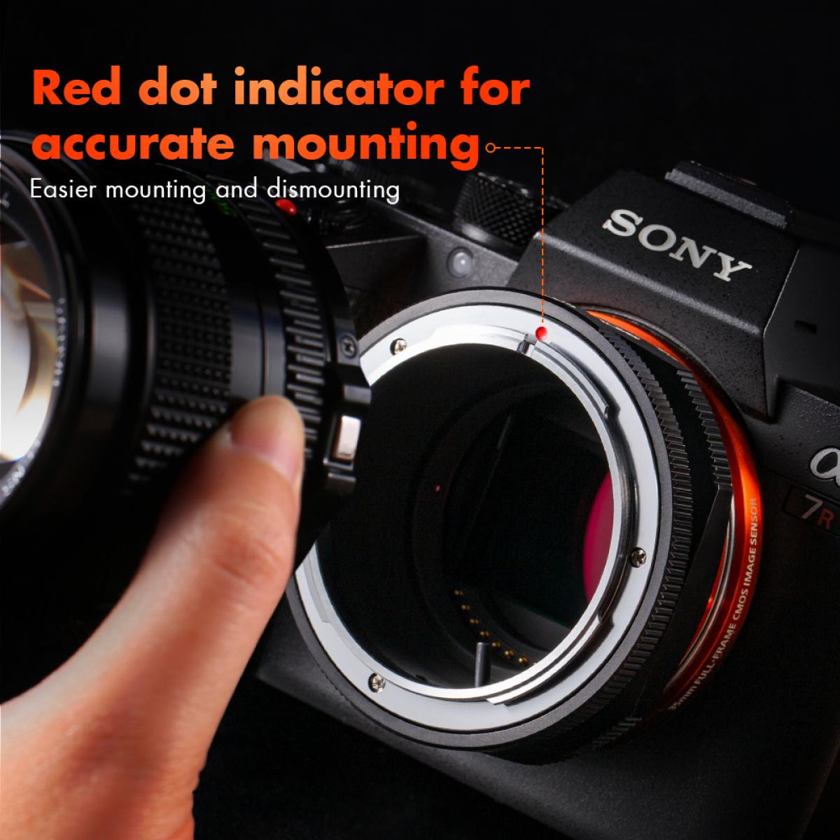 KF Concept FD-E PRO Canon FD bajonett adapter - Sony E vázakra (KF06.439)-5