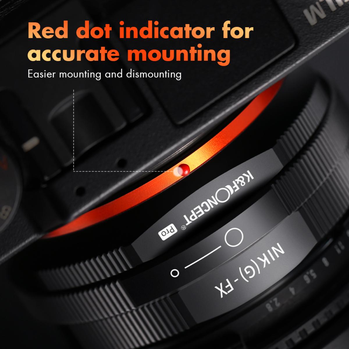 KF Concept NIK(G)-FX PRO Nikon G bajonett adapter - Fuji X vázakra (KF06.443)-4