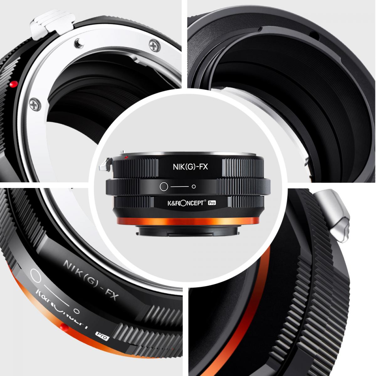 KF Concept NIK(G)-FX PRO Nikon G bajonett adapter - Fuji X vázakra (KF06.443)-1