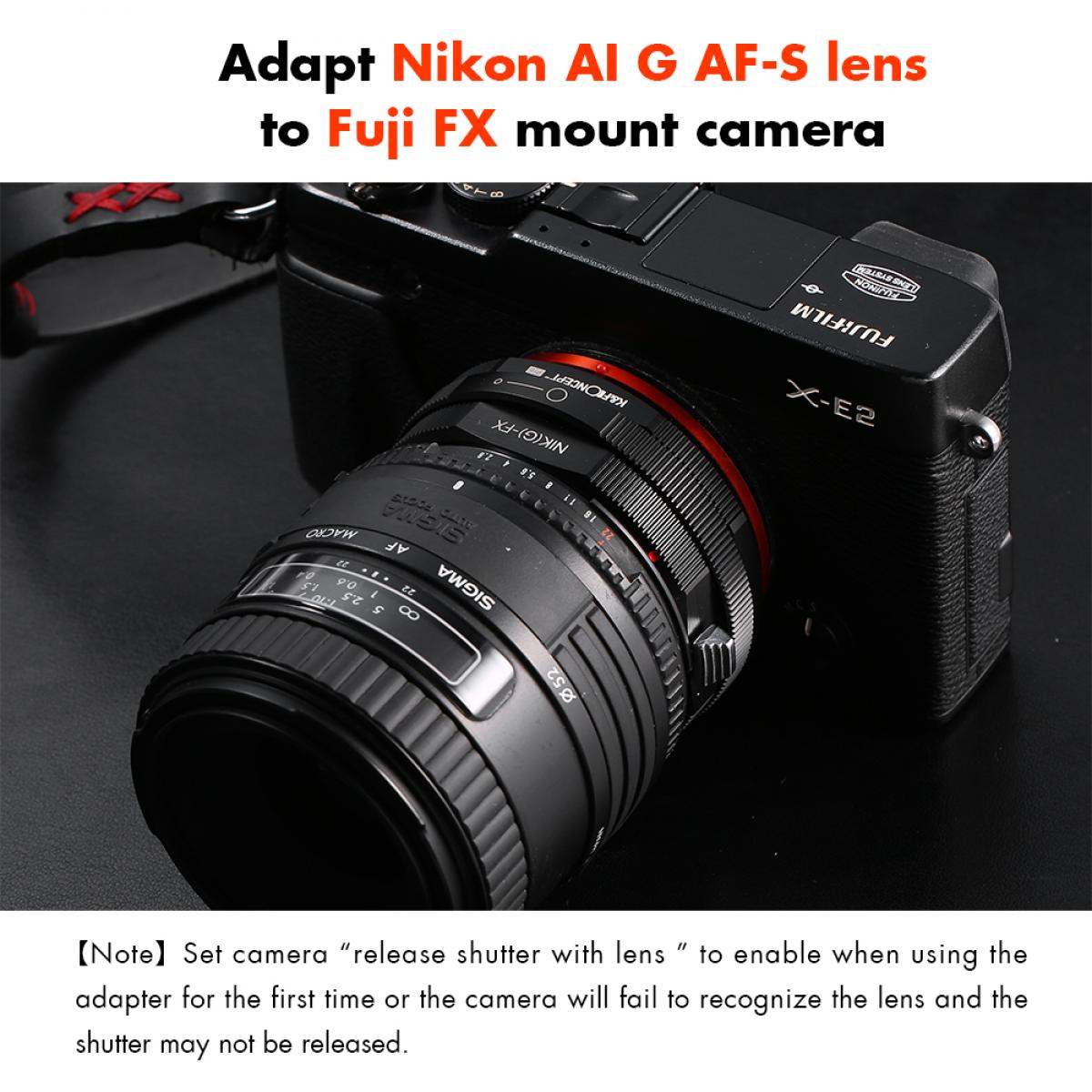 KF Concept NIK(G)-FX PRO Nikon G bajonett adapter - Fuji X vázakra (KF06.443)-2